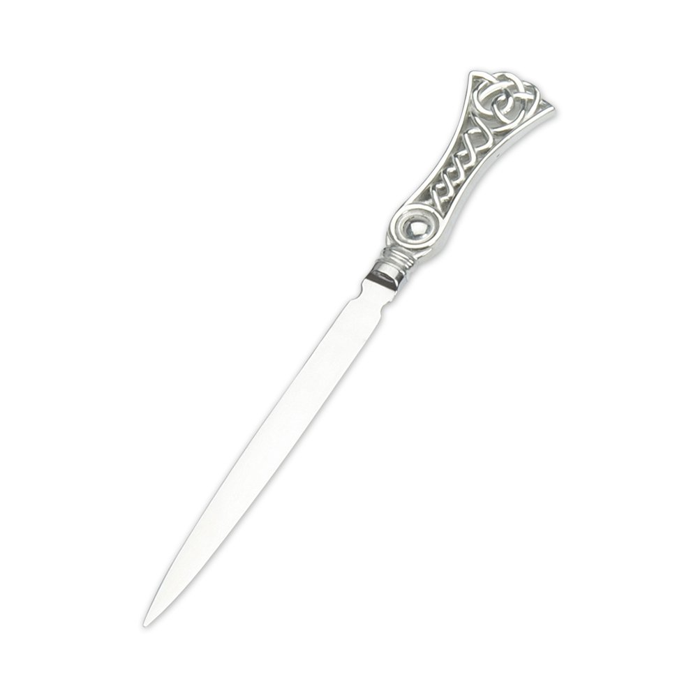 Edwin Blyde & Co Ornate Celtic Weaver Design Pewter Handle/Stainless Steel Blade Letter Opener