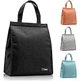 Lunch Bag For Men & Women, CCidea Simple Waterproof Insulated Large Adult Lunch Tote Bag (Black)