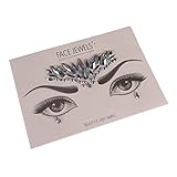 1 Set Face Jewels Gem Bindi Body Jewelry Stickers Rhinestone Tattoo Temporary Face Rocks by Team-Management