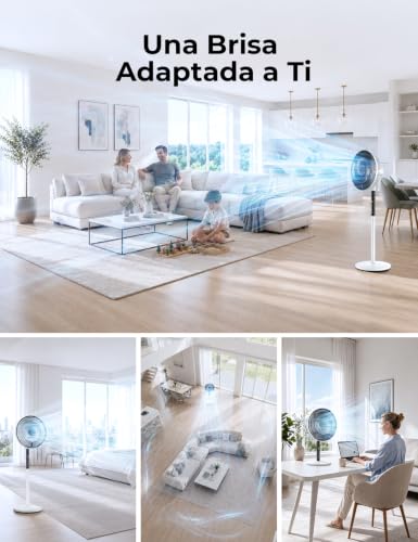 Ventilador de Pie, 22W, 9 Velocidades y 4 Modos, Temporizador 9h, Oscilante 90°, Altura Ajustable, Ventilador de Pie Silencioso con Pantalla LED y Mando a Distancia, para Dormitorio, Salón, Oficina