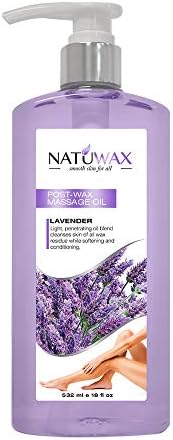 NatuwaxPost-Wax Oil - Soothing, Calms and Moisturizes Skin, Lavender - 18oz