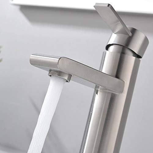 VCCUCINE Modern Commercial Brushed Nickel Single Hole Single Handle Bathroom Faucet, Laundry