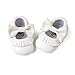 LIVEBOX Infant Baby Girls' Premium Soft Sole Mary Jane with Bow Prewalker Toddler Shoes(M: 6~12 Months,Tassels-White)