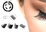 Dual Magnetic Half Size False Eyelashes Set (4 pieces) - Handmade 3D Fake Magnetic Lashes Extension - Best Reusable and Easy to Apply Ultra Thin Dual Magnet System - Soft, Comfortable, Natural Look