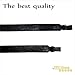 VVV-Group TOTAL SALE! Real Leather Gun Sling Strap with Embossed Acorn Design for Shooting Sport, Hunting – Adjustable 2 Point Shotgun Cord – Brown/Black - Guaranteed Excellent Quality (Black)