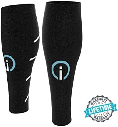 Calf Compression Sleeves for Running and Cycling - Mens and Women's - 2 pair Compression Leggings / Guards / Socks Ideal for Reducing and Accelerating Recovery from Running Injuries - PRIME SHIPPING
