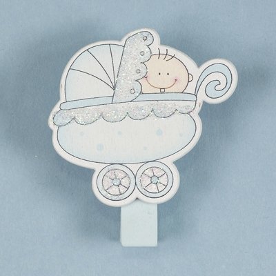 CLUB GREEN Wooden Pegs Champagne Bottle and Glass, Pink, 4 pegs in each pack