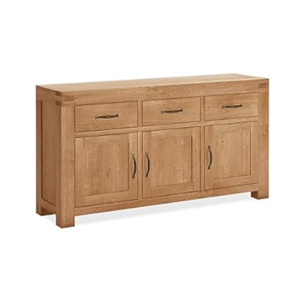 Chunky Oak Triple Sideboard 3 Door 3 Drawer Sideboard Chunky Oak