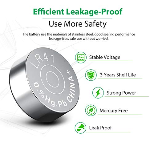 LiCB 10 Pack LR41 AG3 392 384 Battery,Long-Lasting & Leak-Proof,High Capacity 1.5V LR41 Coin & Button Cell Batteries for Digital Thermometer Ornament Hearing Aid Led Watch