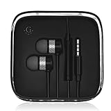 #1 Rated Nylon Braided Go Beyond (TM) Wired Stereo Metal Earphone Earbud 3.5mm Universal Headset in Nylon fabric cable. Premium Quality and Durable (Black)