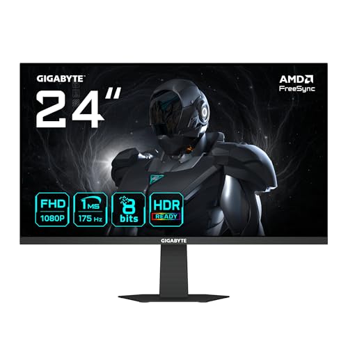 Gigabyte GS24F14A 24” FHD Gaming Monitor - 1920 x 1080, 175Hz, 1ms, 400 cd/m², FreeSync, HDR Ready, HDMI 2.0, Displayport 1.4