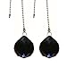Magnificent crystal 30mm Black Crystal Ball Prism 2 Pieces Dazzling Crystal Ceiling FAN Pull Chain