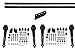 TMS TSQ08-DARK(2SET)+CONN-DARK Modern Antique Style Double Sliding Wooden Door Hardware Closet Set, 12', Black