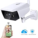 Outdoor Security Camera, KAMTRON Wireless IP Camera 2.4G WiFi 1080P IP66 Waterproof Night Vision Surveillance System with Motion Detection, Encryption Cloud Storage, Two-Way Audio - iOS, Android App