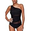 Lovebabe-Damen-Schlankheits-Badeanzug-Raffung-Einteiler-High-Neck-Bademode-Strandmode