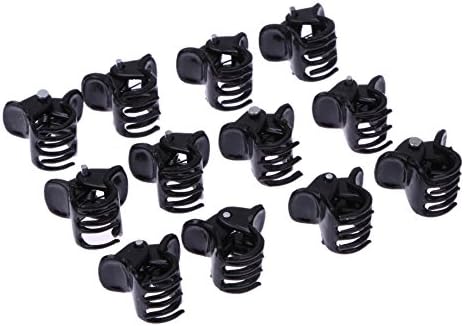 Awakingdemi Hair Clips Clamp,100pcs/Bag Black Hair Clips Clipper Clamp for Women Ladies Plastic 6 Claws