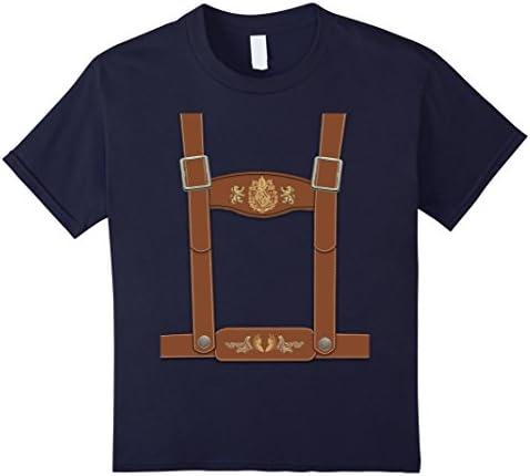 Kids Oktoberfest Lederhosen T-Shirt Halloween Costume 12 Navy