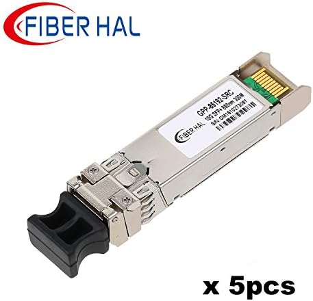 FiberHal for Cisco SFP-10G-SR, 10G SFP SR Module, MMF 10GBase-SR SFP Optic Transceiver, 850nm, Reach 300m, Pack of 5