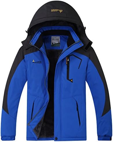chusanhi Waterproof Mens Snow Ski Jacket Winter Snowboard Windproof Rain Skiing Jackets For Adults Hooded Breathable Outdoor Hiking Coat Water Resistant Mountain Fleece Outwear