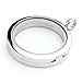 PiercingJ Round Heart Stainless Steel Locket Floating Charm Pendant Necklace - 21.5