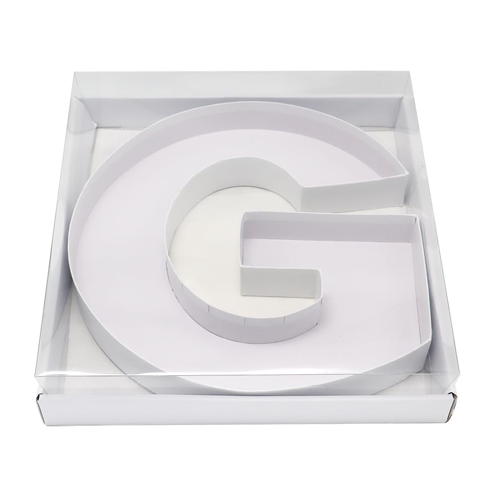 WENPACK 30.5cm Fillable Cardboard Letter Shaped Box Clear Cover Sweets Charcuterie Grazing Packaging (G) — image 1