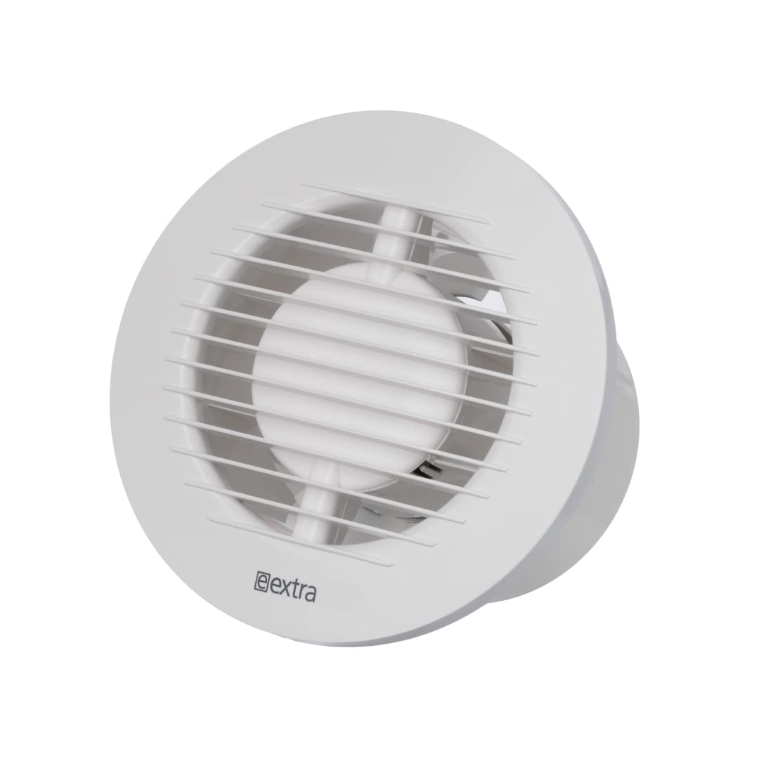 Europplast 100mm Bathroom Fan with Humidity Sensor and Timer - Round Front 4 Inch Extractor Fan - White