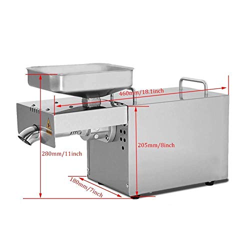 Rbaysale Hot/Cold Oil Press Machine Automatic Oil Extractor Machine Organic Oil Expeller for Peanut Sunflower Seed and Other Oil Crops Stainless Steel Oil Press