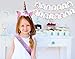 Unicorn Birthday Party Supplies And Decorations Kit – Magical Party Favors For Girls Birthdays with Gold Unicorn Themed Headband, Birthday Banner, Birthday Girl Sash, Bracelet Kit, Keychains