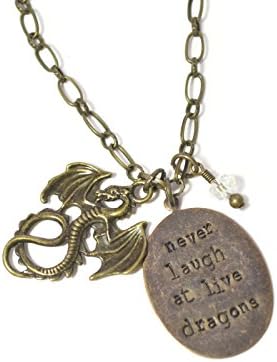 Brass Dragon Necklace with custom quote