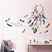 decalmile Dream Catcher Boho Wall Decals Feathers Wall Stickers Bedroom Living Room Wall Decor (Finished Size: 54