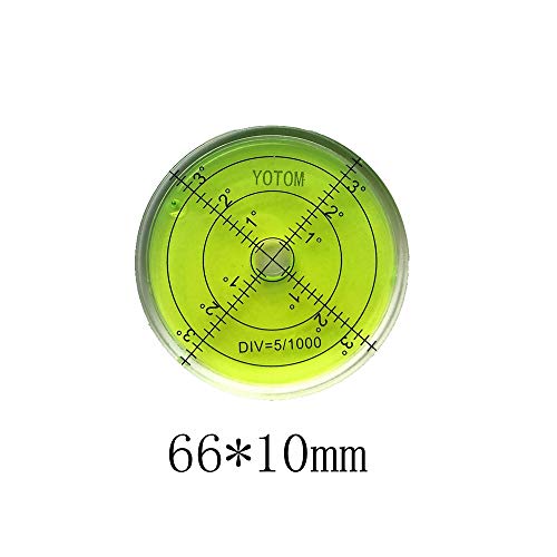 Bubble Level Measuring Tools -Bubble Spirit Level, 66x10mm Circular Bullseye Level Inclinometers, Fluorescent Yellow