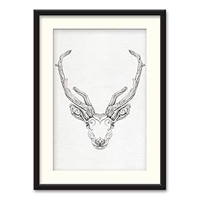 Black Paper Framed Canvas Wall Art for Living Room, Bedroom Black and White Beasts Canvas Prints for Home Decoration Ready to Hanging - 23x31 inches