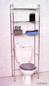 MUEBLE PARA BAÑO DE METAL CROMADO - CON 3 ESTANTERIAS: Amazon.es: Hogar