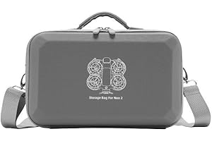 Vasiumic For DJI NEO 2 PU Storage Bag, Gray Shoulder and Crossbody Case with For Material, Compact 31.5 x 10.8 x 20.8 cm Desi