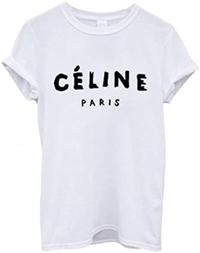 Celine Paris Unisex Top T-shirt Rihanna Swag Comme Des Fuckdown Geek Meow Hype (L, White)