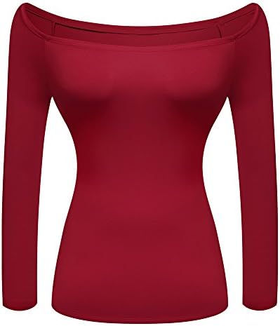 Women's Short Sleeve Vogue Fitted Off Shoulder Modal Blouse Top T-Shirt