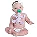 Nookums Paci-Plushies Hippo Shakies - Pacifier Holder and Rattle (2 in1) (Plush Toy Includes Detachable Pacifier, Use with Multiple Brand Name Pacifiers)