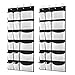 Kootek 2 Pack Over The Door Shoe Organizers, 12 Mesh Pockets + 6 Large Mesh Storage Various Compartments Hanging Shoe Organizer with 8 Hooks Shoes Holder for Closet Bedroom, Black (59 x 21.6 inch)