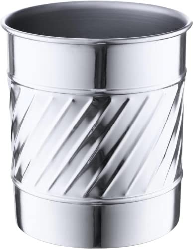 Monarch Abode Kitchen Utensil Holder – Wave Embossed Metal Nickel Chrome Utensi…