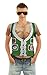 Faux Real Men's Hairy Belly Green Xmas Vest T-Shirt - Large