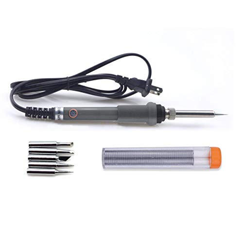 GLE2016 Electric Soldering Iron Kit 60W Adjustable Temperature Welding Soldering Iron with 5pcs Different Tips, 1 Solder Wire 1.0mm Dia. (Soldering Irons) - Thumbnail 5