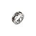 Mens Stainless Steel in IP Black and Rose Gold Window Steel Polished Cable Ring