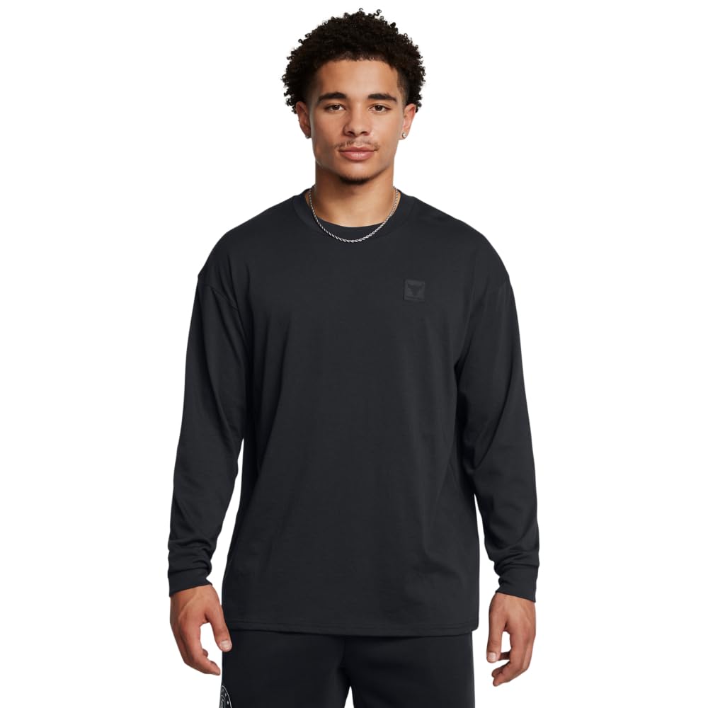 Under Armour Men’s Project Rock Cuffed Short Sleeve T Shirt, (001) Black / / Black, Large