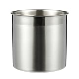 Utensil Holder - Cutlery Caddy Stainless Steel Cooking Utensil Holder for Kitchen Utensil Organizing and Storage, Silver, 5 x 5 Inches
