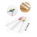 Zehhe 5 Pairs Easy to Use Cheater Training Chopsticks for Children and Adults , 1 Pcs Wood Spoon (5pairs)