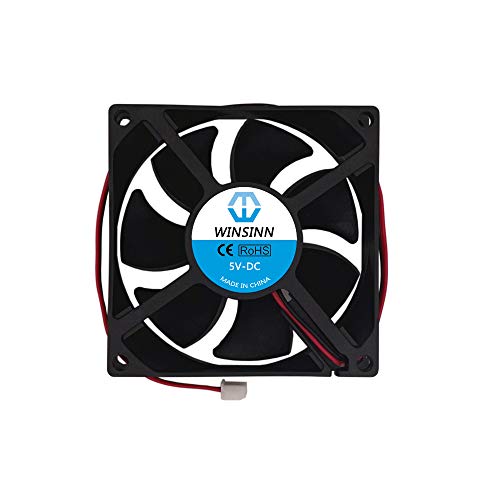 WINSINN-80mm-Fan-5V-Brushless-8025-80x25mm-for-Cooling-PC-Computer-Case-CPU-Set-top-Box-Router-Receiver-DVR-Playstation-Xbox-High-Speed-Pack-of-2Pcs