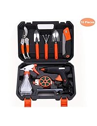 Sunwod Juego de herramientas de jardinería, juego de herramientas de jardín de acero inoxidable portátil, regalos de jardinería para mujeres, hombres