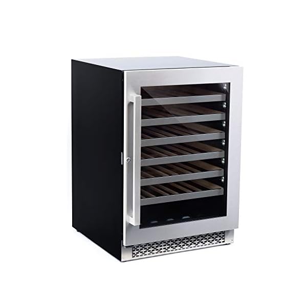 Cosmo-48-Bottle-24-Single-Zone-Compressor-Wine-CoolerChiller-Red-and-White-Wine-Cellar-with-Digital-Temperature-Display-Freestanding-Refrigerator-Quiet-Operation-Fridge-Stainless-Steel