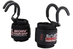 GRIP POWER PADS Weight Lifting Rod Hooks Heavy Duty Wrist Wraps Power Weight Lifting Training Gym Grips Straps Set of 2