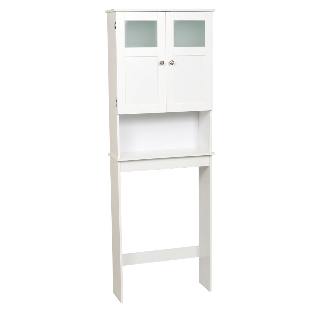 Zenith Products White Wood Frosted Glass Window Spacesaver